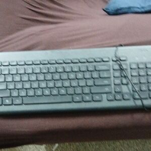 Sleek Black Wired Keyboard & Mouse